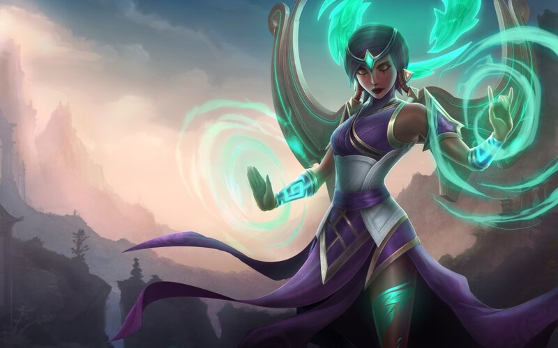 Female Character with Glowing Magic — Purple