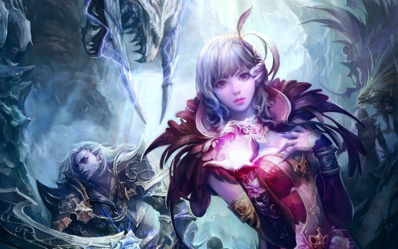 Female Character with Glowing Orb — Purple, Dramatic, Digital Art, Male Warrior, Glowing Orb