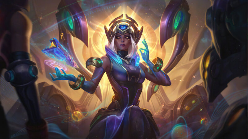 Female Character with Glowing Staff — Purple, Dramatic