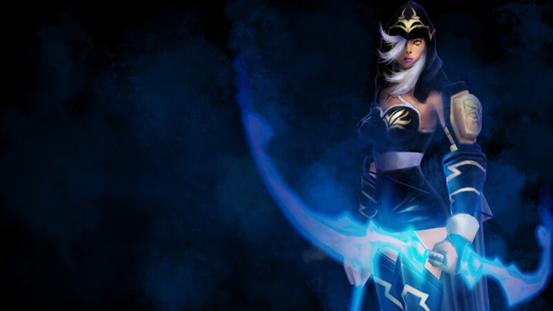Female Character with Glowing Sword — Blue