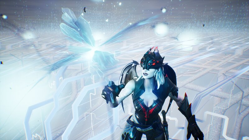 Female Character with Glowing Wings — White