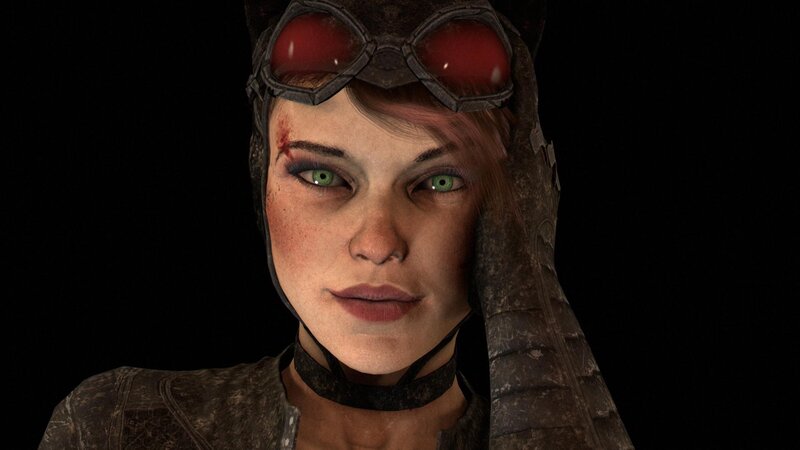 Female Character with Goggles — Black, Serious