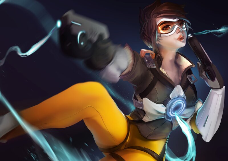 Female Character with Goggles — Yellow
