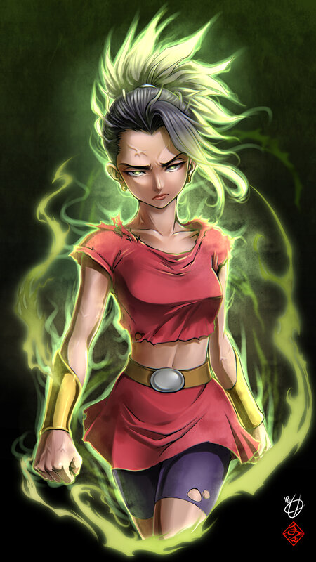 Female Character with Green Aura