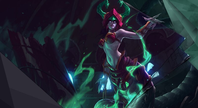 female character with green energy