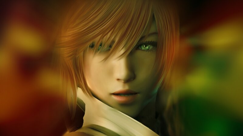 female character with green eyes