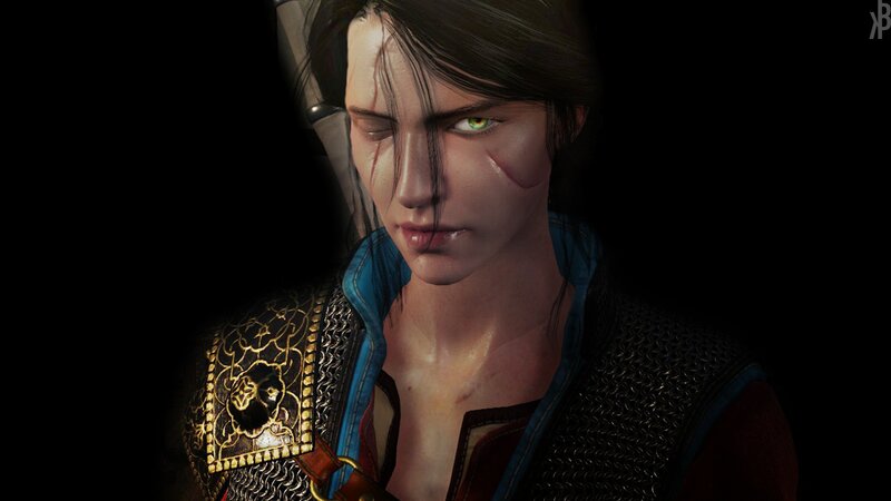 Female Character with Green Eyes — Black, Dramatic, 3d Render