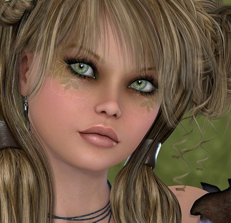 Female Character with Green Eyes — Blonde
