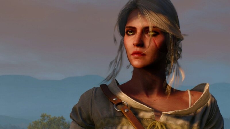 Female Character with Green Eyes — Blue, Dramatic