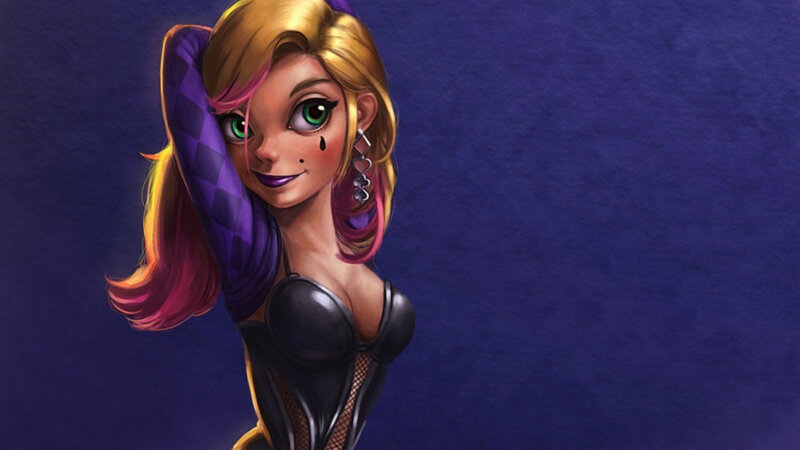 Female Character with Green Eyes — Blue