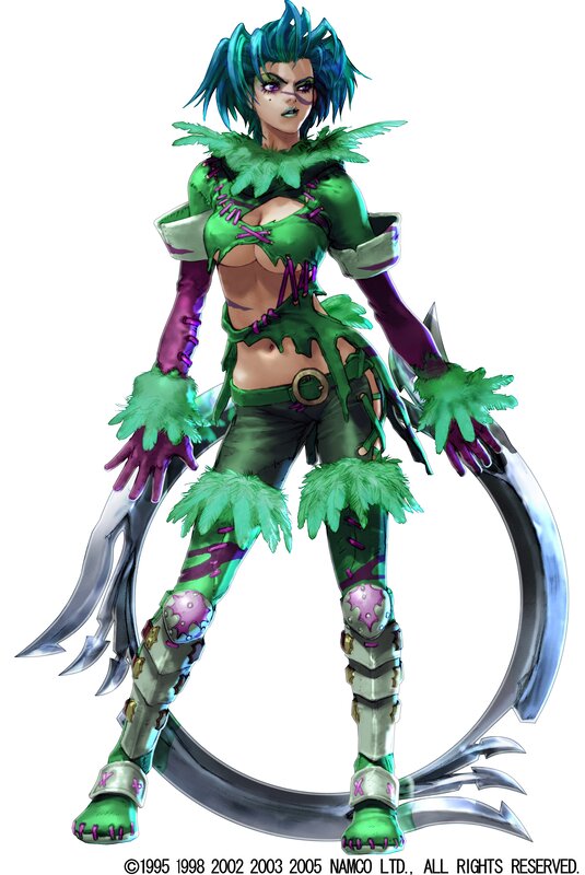 Female Character with Green Hair — Aggressive
