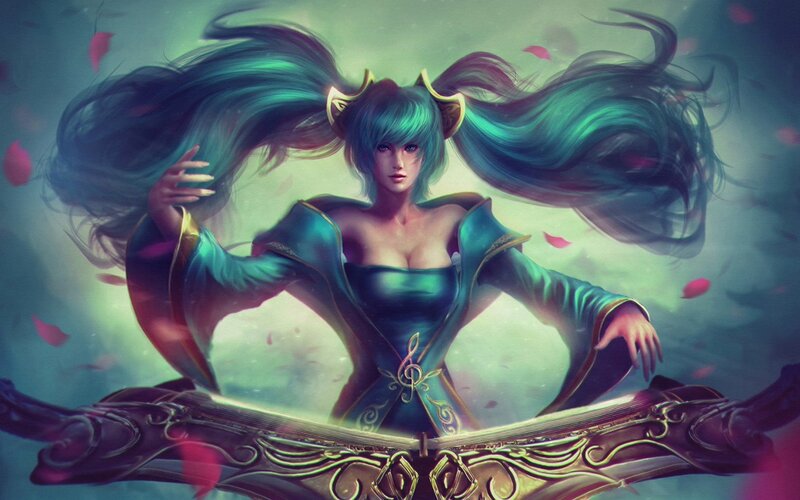 Female Character with Green Hair — Dramatic, Digital Art, Robe