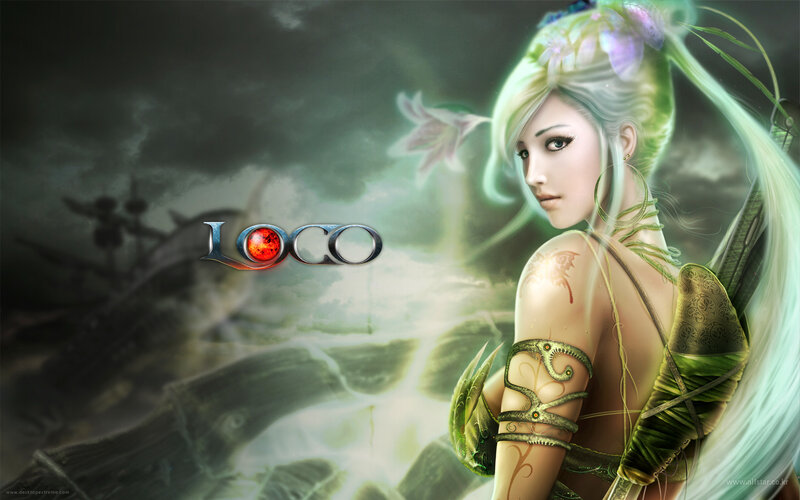 Female Character with Green Hair — Dramatic, Digital Art