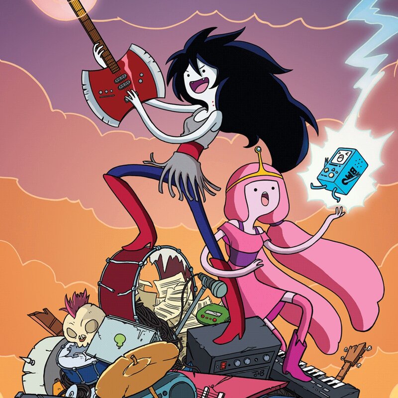 Female Character with Guitar — Pink