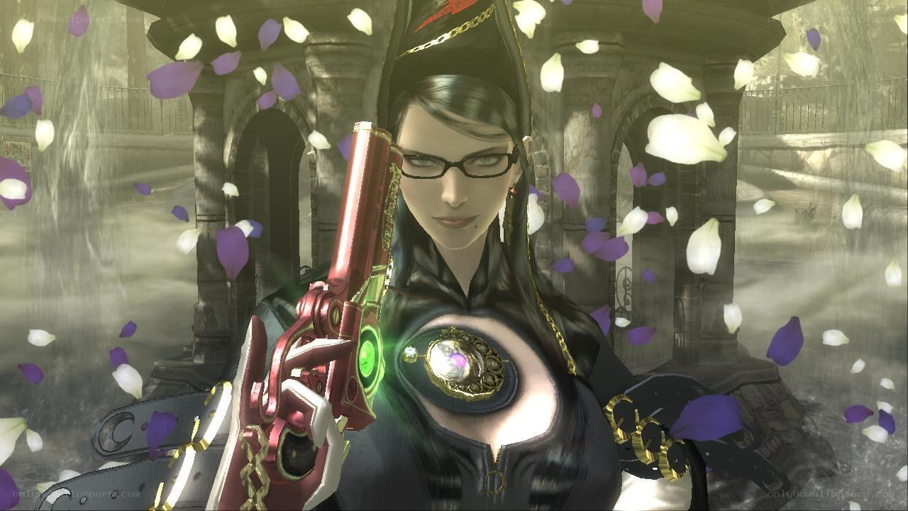 female character with gun