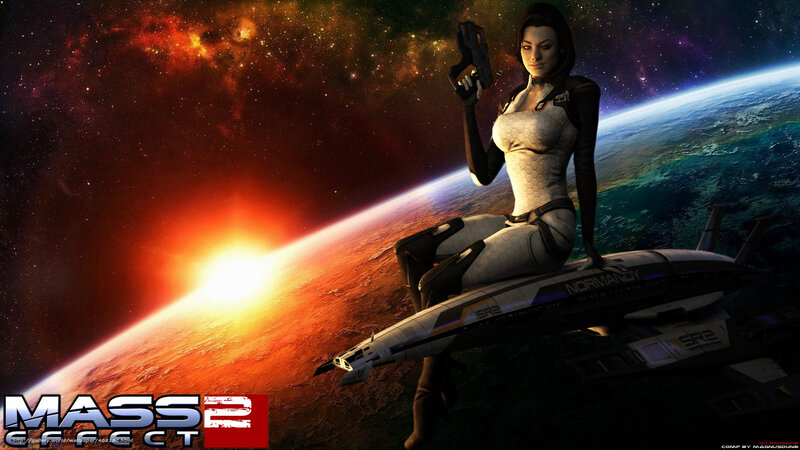 Female Character with Gun — Blue, Dramatic, Sunset