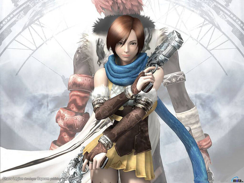 Female character with gun in fantasy setting
