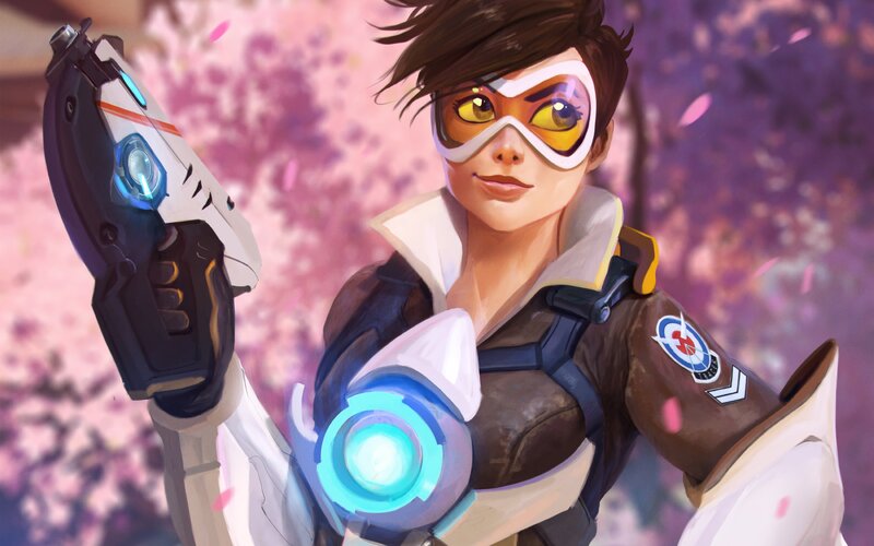 Female Character with Gun — Pink, Calm