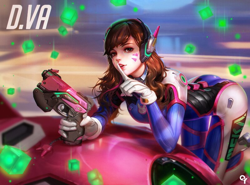 Female Character with Gun — Pink