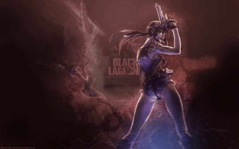 Female Character with Gun — Purple, Dramatic, Anime