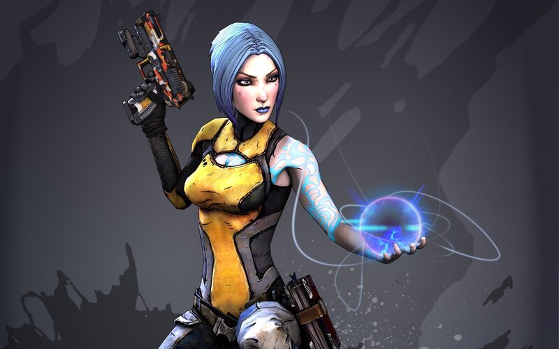 Female Character with Gun — Yellow, Dramatic, Digital Art