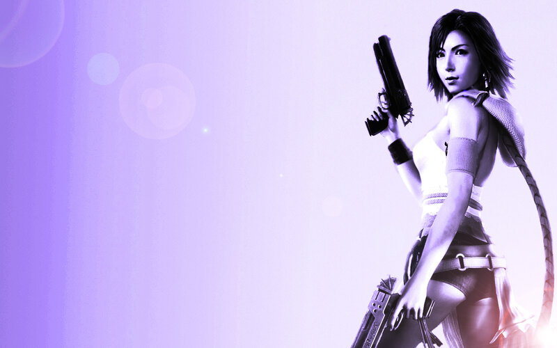 female character with guns