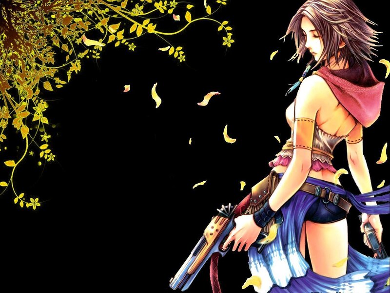 Female Character with Guns — Black, Dramatic, Autumn