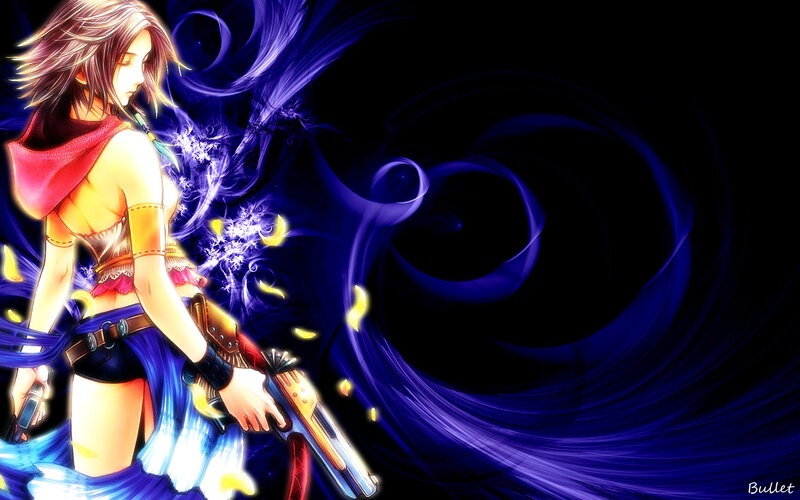 Female Character with Guns — Blue, Dramatic, Digital Art, Energy Effects