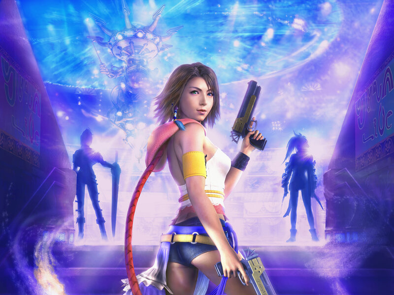 Female Character with Guns — Blue, Dramatic, Digital Art, Swordsman