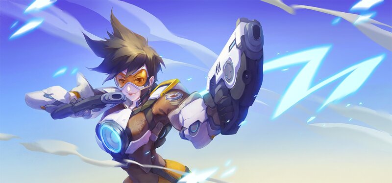 Female Character with Guns — Blue, Dynamic, Digital Art
