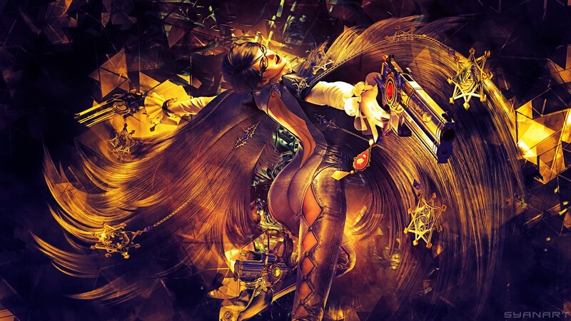 Female Character with Guns — Gold