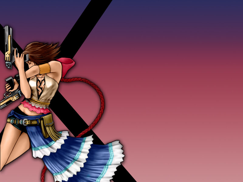 Female Character with Guns — Purple, Dramatic, Anime