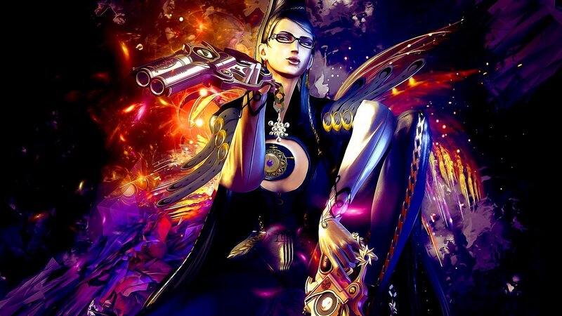Female Character with Guns — Purple, Dramatic, Digital Art, Wings