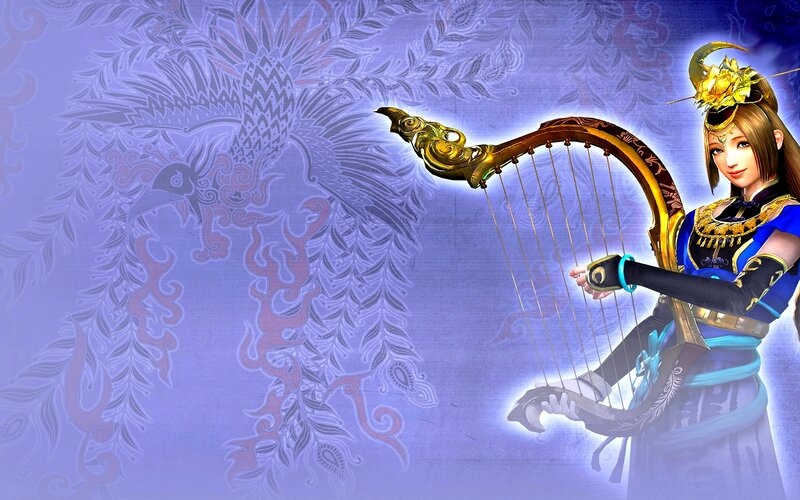 Female Character with Harp — Purple