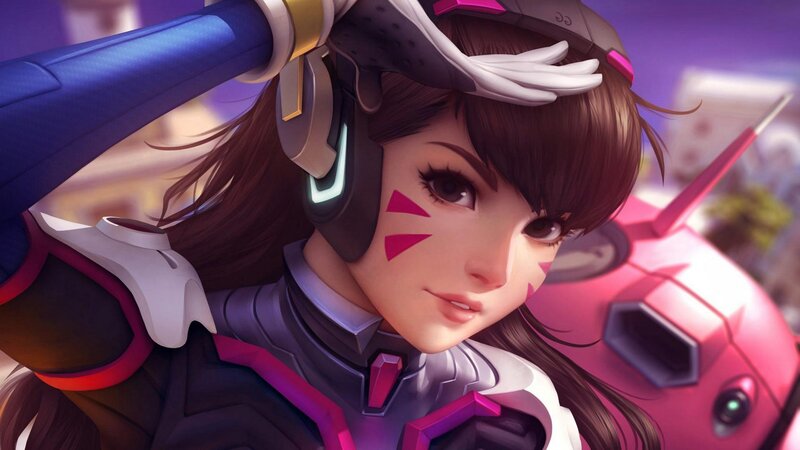 Female Character with Headset — Purple