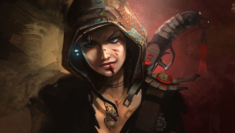 Female Character with Hood — Brown