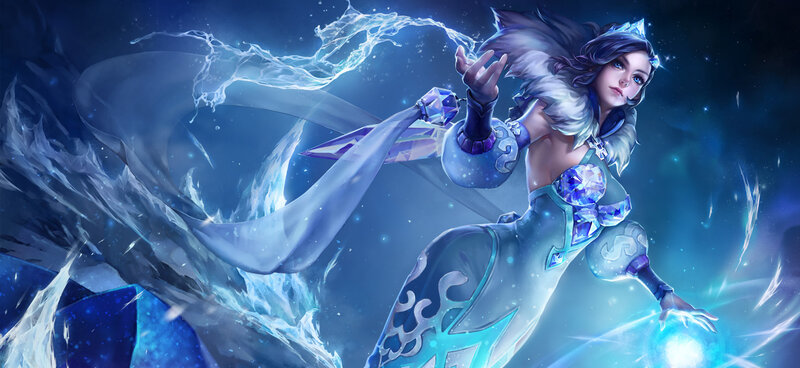 Female Character with Ice Magic — Blue