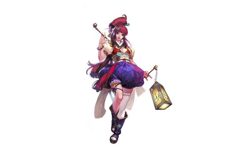 female character with lantern