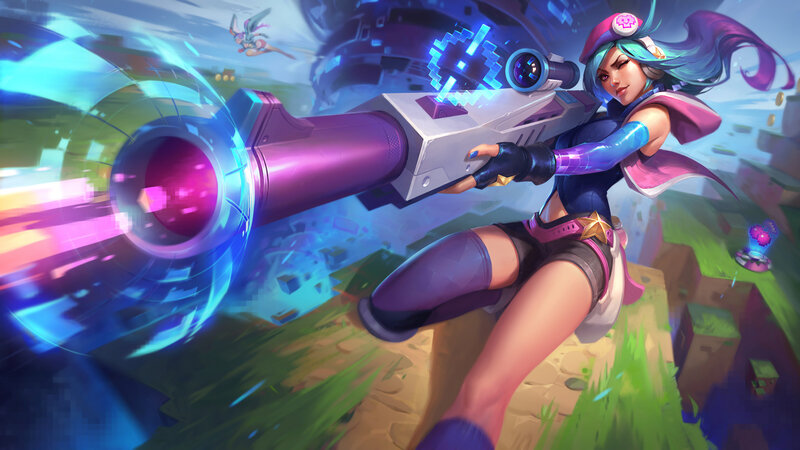 Female Character with Large Gun — Purple