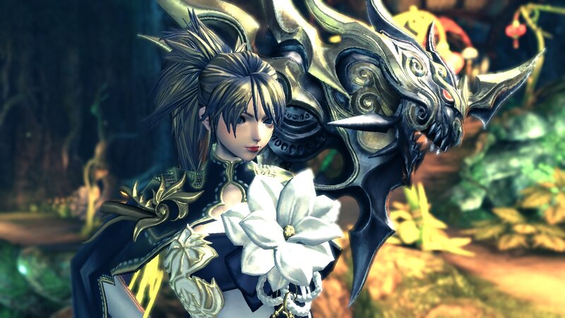 Female Character with Large Weapon — Black