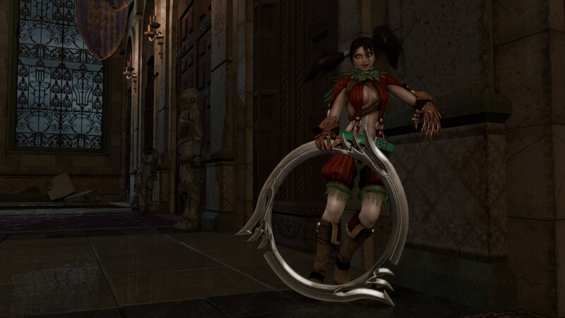 Female Character with Large Weapon — Brown