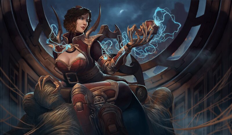 Female Character with Lightning — Brown