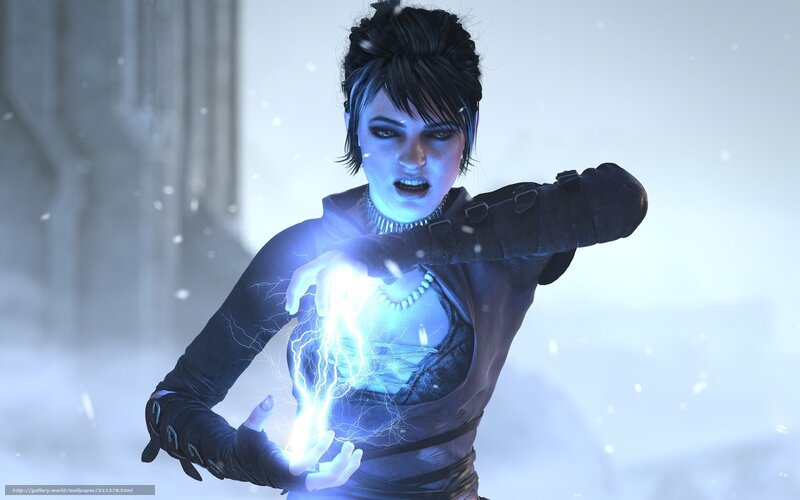 female character with lightning magic