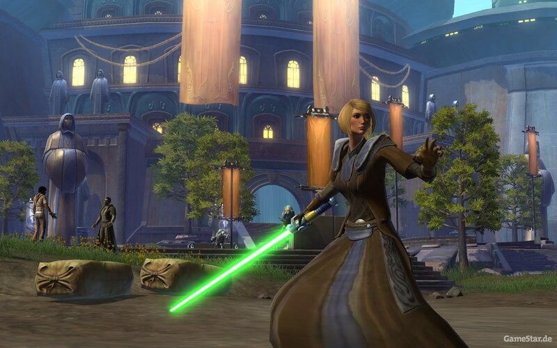 Female Character with Lightsaber — Brown