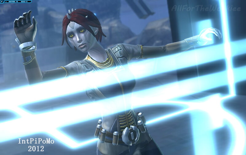 Female Character with Lightsabers — Blue