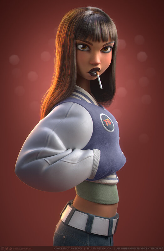 Female Character with Lollipop