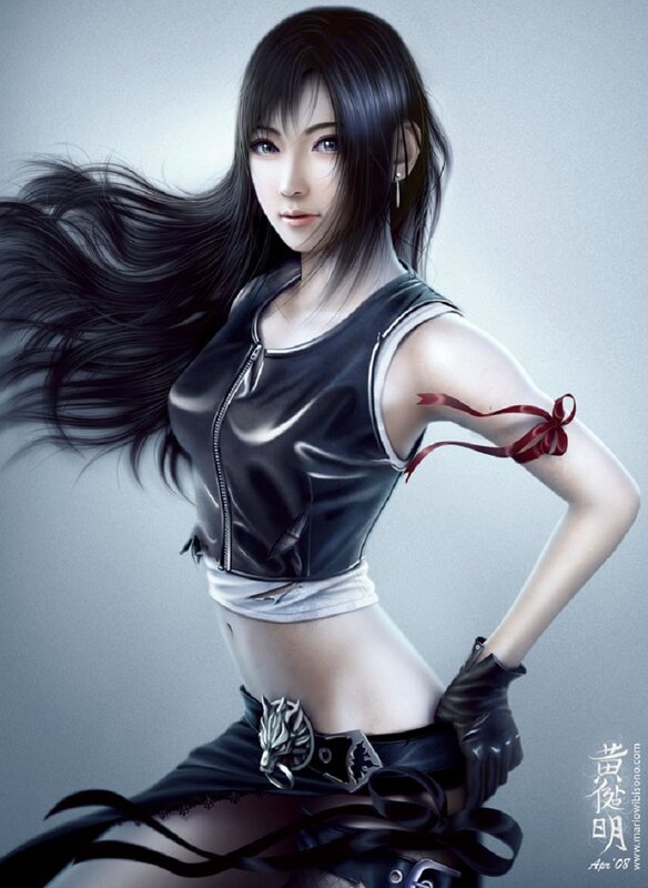 female character with long black hair