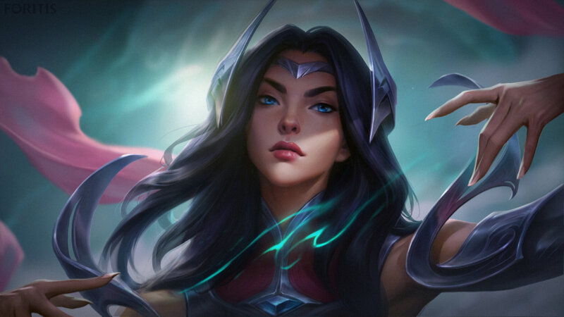 Female Character with Long Hair — Black, Dramatic, Digital Art, Long Dark Hair