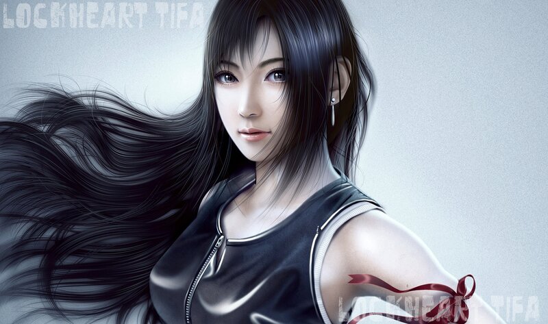 Female Character with Long Hair — Black, Dramatic