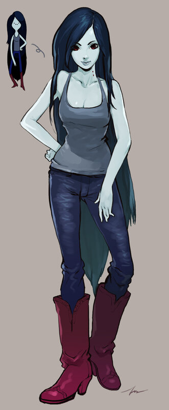 Female Character with Long Hair — Blue, Confident